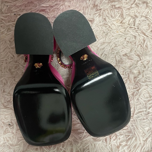 Versace pink satin platform pumps SZ 37 - Picture 12 of 15